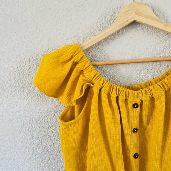 Madewell Yellow Tie Front Top - Picture 3 of 9